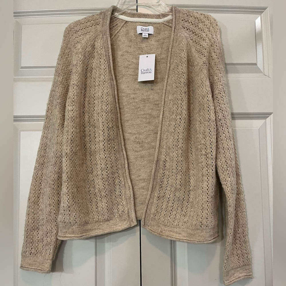 NWT Croft & Barrow Pointelle Stitch Knit Cardigan Size Large